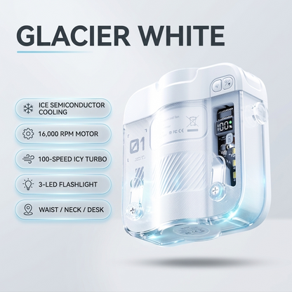 Ridglo Portable Ice Cooling Waist Fan – 16000RPM Rechargeable Wearable Fan