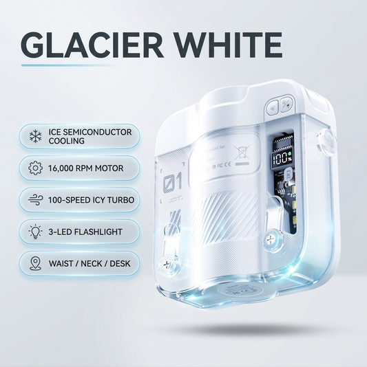 Ridglo Portable Ice Cooling Waist Fan – 16000RPM Rechargeable Wearable Fan